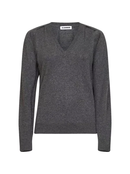 Pulover Jil Sander cu decolteu în V gri