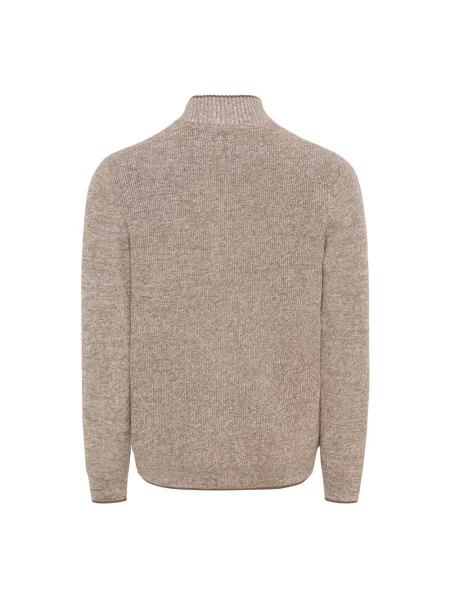 Lniany sweter Camel Active brązowy