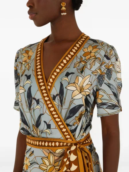Rochie mini Farm Rio plic albastru