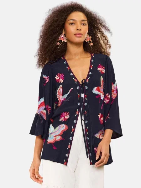 Love & roses Bluză bleumarin roz