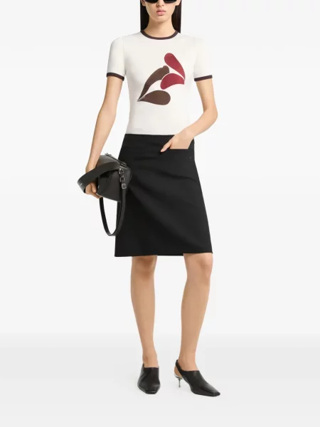 Tricou Courreges cu imagine alb