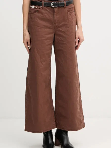 Дънки Calvin Klein Jeans кафяво