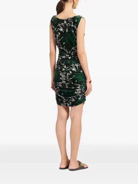Rochie mini La Doublej cu volane verde