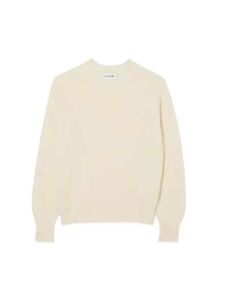 Dzianinowy sweter Lacoste beżowy