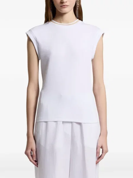 Tricou Peserico cu decolteu rotund alb