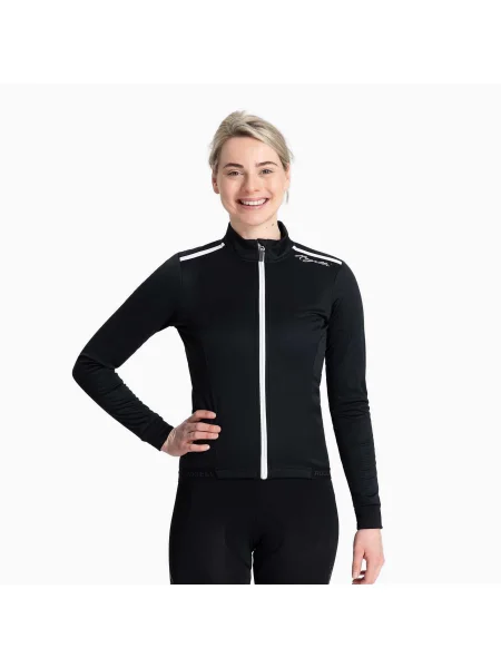 Дамско яке за колоездене Rogelli Pesara Winter W black/white бяло