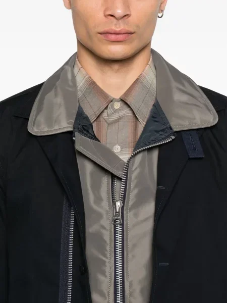 Geacă Sacai din țesătură twill albastru