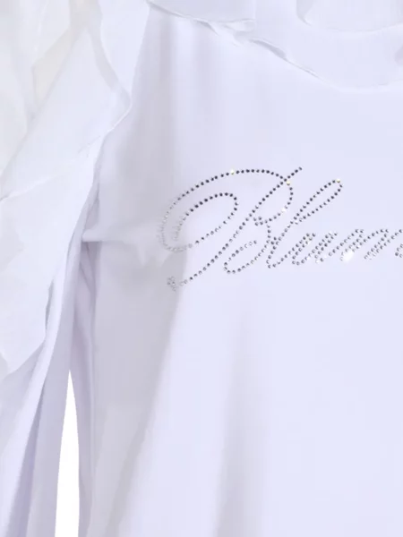 Top Blumarine cu volane alb