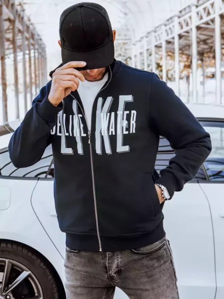 Bluza rozpinana z nadrukiem Dstreet granatowa