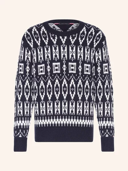 Tommy Hilfiger Svetr tmavě modrá bílá