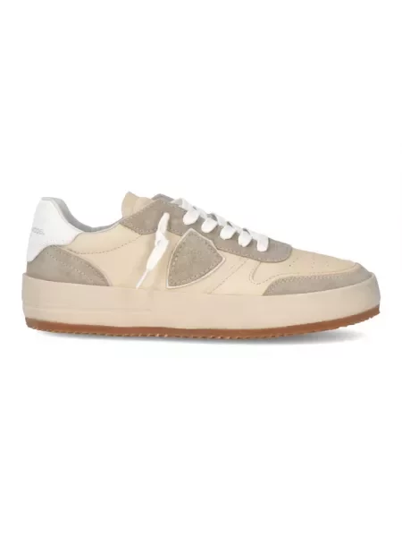 Sneakersy Philippe Model skórzane retro beżowe