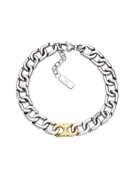 Emporio Armani bransoletka ze stali szlachetnej bez kamienia Eagle Logo szara