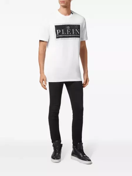Tricou Philipp Plein cu imagine alb