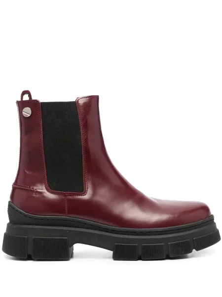 Botine chelsea Tommy Hilfiger din piele chunky roșu