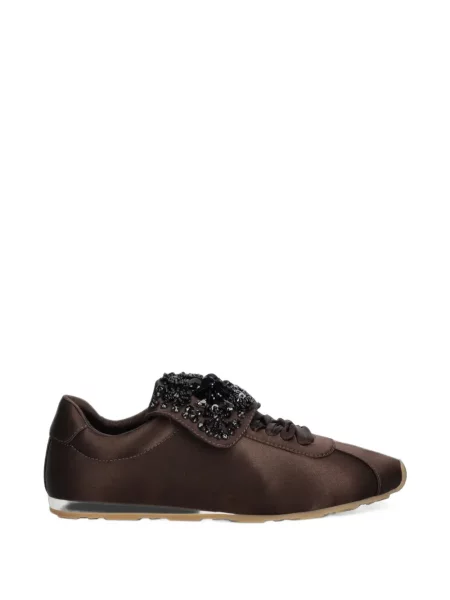 Sneakerși Jeffrey Campbell din satin maro