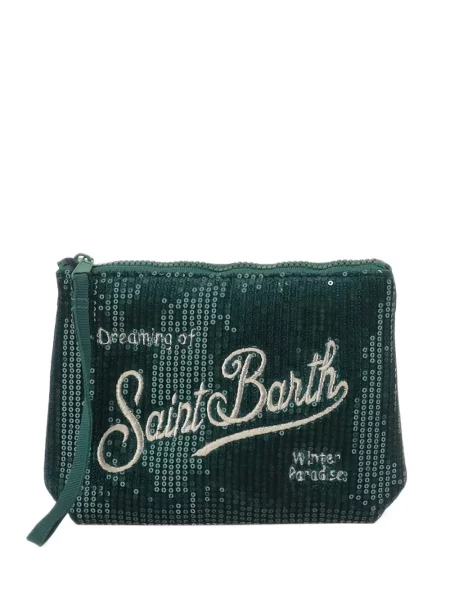Geantă plic Mc2 Saint Barth cu paiete verde