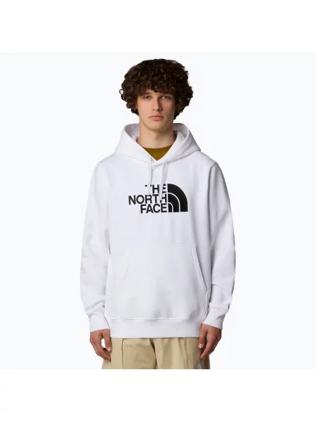 Sweter The North Face z kapturem z nadrukiem biały