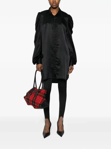 Cămașă Mitiliane Couture de mătase negru