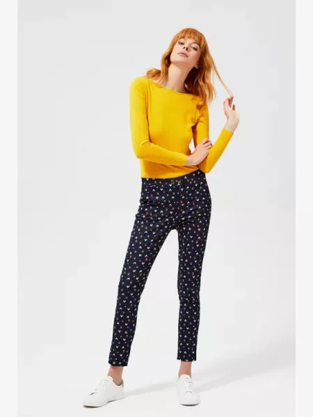 Pantaloni Moodo cu imagine albastru