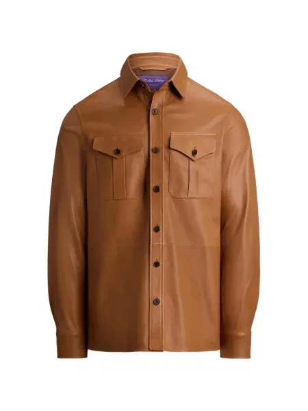 Geanta de piele Ralph Lauren Purple Label violet
