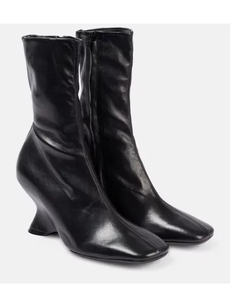 Cizme scurte Dries Van Noten din piele negru