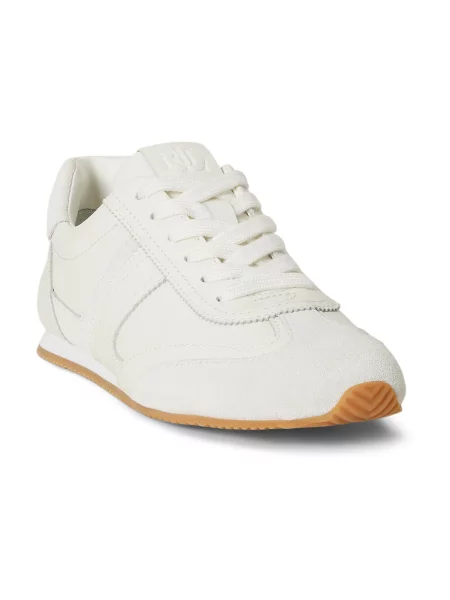 Sneakerși Lauren Ralph Lauren din piele alb