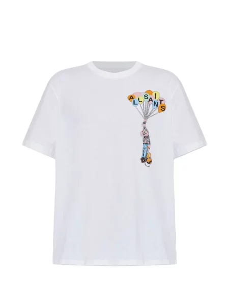 Tricou Allsaints cu imagine alb
