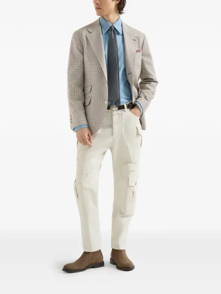 Sacou Brunello Cucinelli de lână cu model pepito