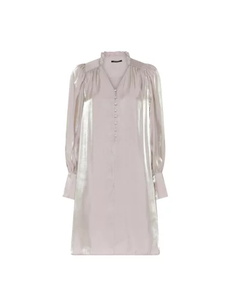 Bruuns Bazaar sukienka mini rozkloszowana beżowy