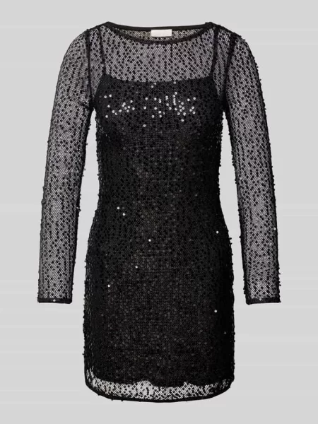Sukienka mini z cekinowym obszyciem model ‘Lino’ Leger By Lena Gercke czarna