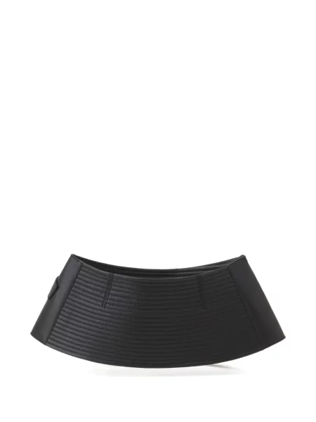 Matlasat curea Lanvin din piele cu cataramă negru