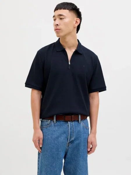 JACK & JONES Tričko JJEAUSTIN námornícka modrá biela