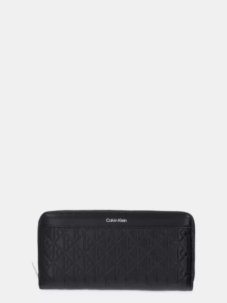 Кожен портфейл Calvin Klein черно