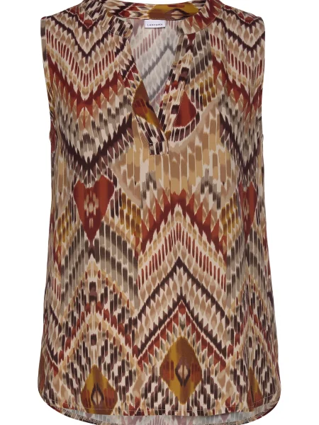 LASCANA Bluză / maro / ciocolatiu / galben muștar bej