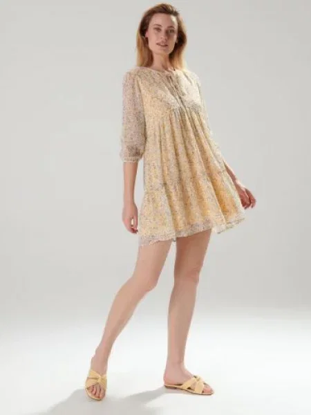 Sinsay Květinové mini šaty Vícebarevná