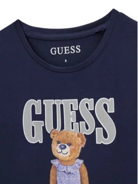 GUESS Póló éjkék / barna ibolyakék szürke