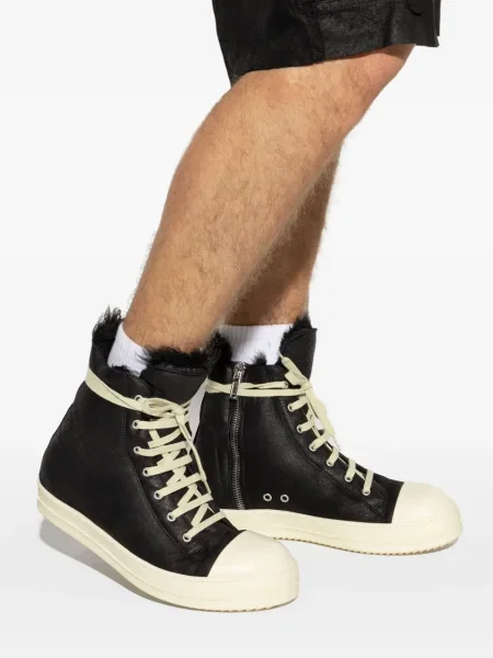 Sneakerși Rick Owens cu șireturi din dantelă negru