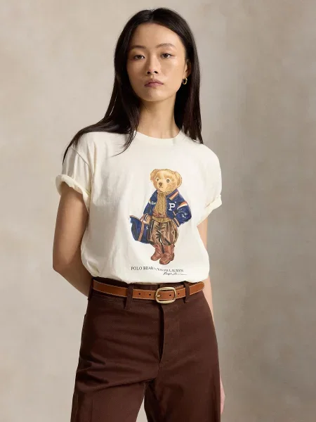 Polo Ralph Lauren Tričko námornícka modrá / čokoládová / kapučíno / ako vlna biela
