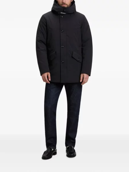 Geacă parka Woolrich cu glugă negru