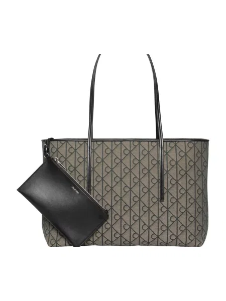 Geantă shopper Calvin Klein din jacard maro