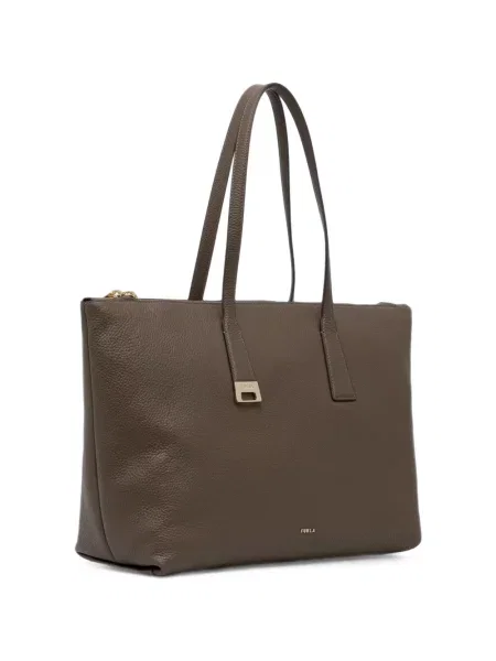 Geantă shopper Furla din piele maro
