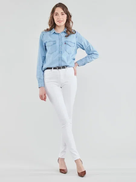 Skinny fit džínsy Levi's 721 s vysokým pásom biela
