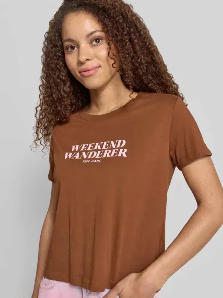 Pudełkowy krój t-shirt z czystej bawełny model CARLA' Pepe Jeans