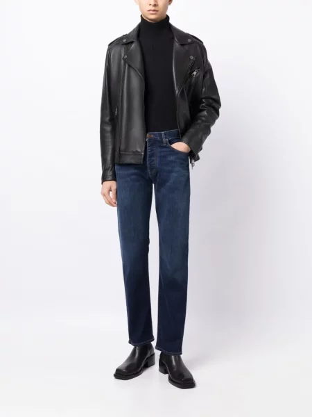 Kūginis siaurėjantys džinsai Emporio Armani mėlyna
