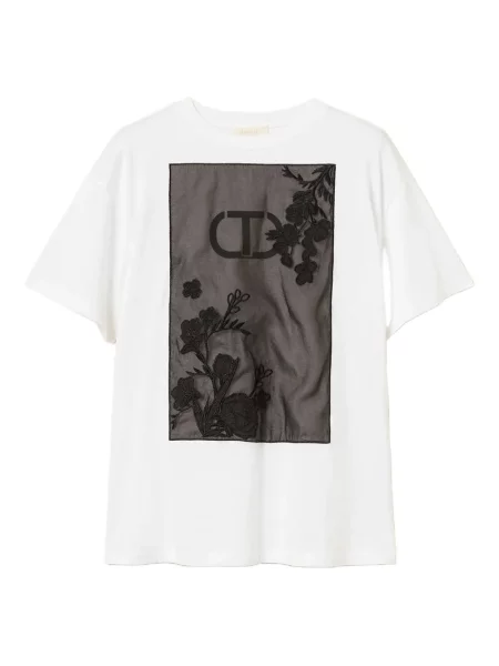 Tricou Twinset cu model floral alb