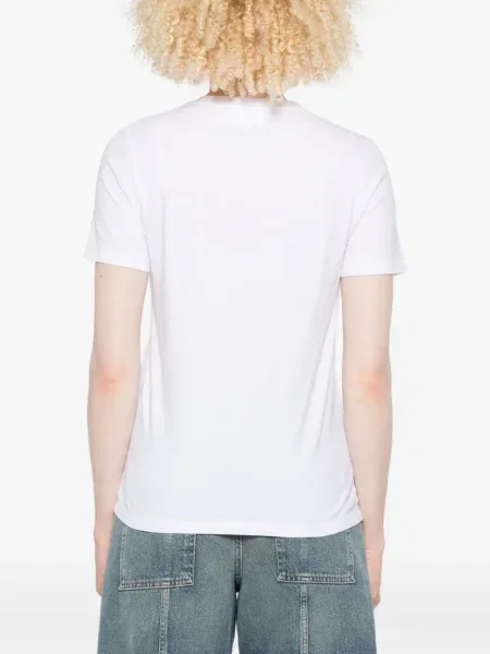 Tricou Maison Kitsune cu broderie alb
