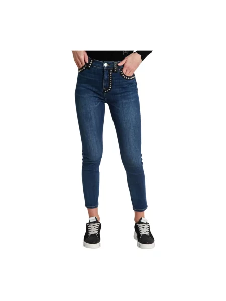 Skinny jeansy skinny Pinko niebieskie