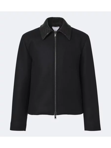 Geanta de piele Bottega Veneta negru