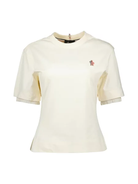 Koszulka Moncler z logo beżowa
