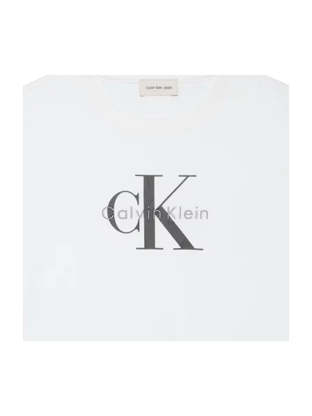 Levágott denim ruha Calvin Klein Jeans fehér